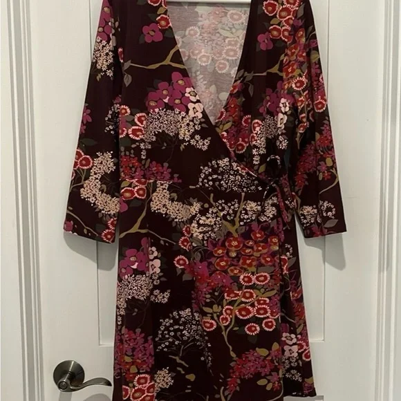 Spartina 449 Women's SzL Maritime Forest Wildflower Alisa Wrap Dress Cottagecore - Picture 3 of 4